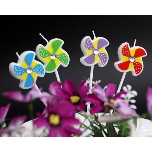 Creative lollipop party baking candl birthday cake decoration cartoon windmill candle