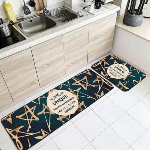 Nordic Style Kitchen Striped Anti-Slip Mat Bedroom Bedside Carpet Bathroom Absorbent Mat Black Living Room Home Floor Area Rugs