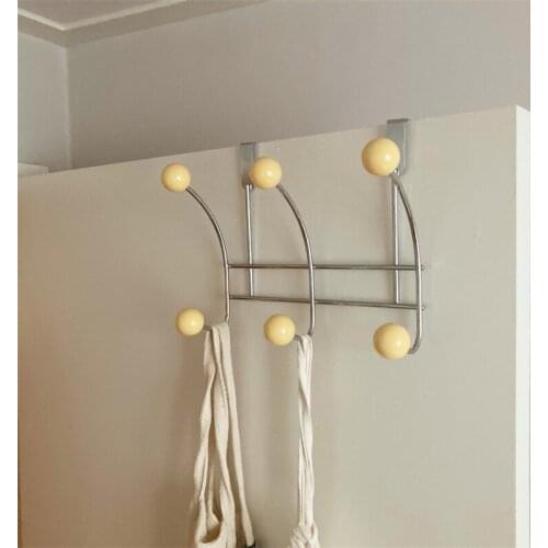 Korean Style Cream Color Metal Clothes Hat Holder Rack Home Bedroom Bathroom Organizer Baby Kids Room Nursery Vintage Wall Hook