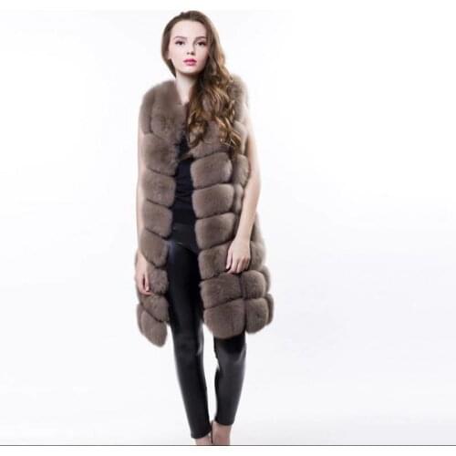 Natural Real Fox Fur Vest Natural Fur Coat For Jacket Female Coats Vest Waistcoat Long Fur Coats Real Fur Fox Vest Jacket