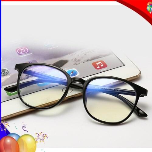 Computer Gaming Glasses Anti Eyestrain Block Blue Radiation Eyeglasses Round Frame Eyewear Men Women Sleep Glasses Negative ion