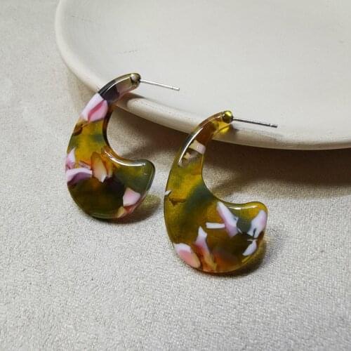 European and American style retro simple acetic acid plate earrings earrings women fashion earrings