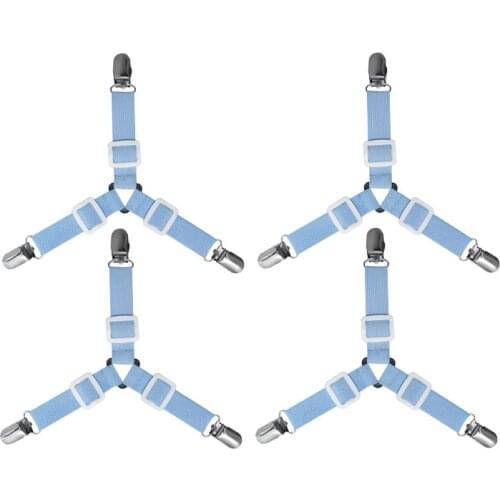 BedSheet 4Pcs/set Elastic Bed Sheet Strong Clip Grippers Bed Sheet Adjustable Bed Sheet Clip Bed sheet Belt Fastener Mattress