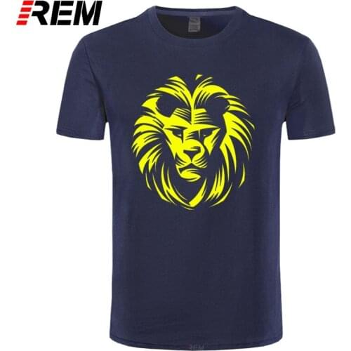 REM Summer Fashion Colorful Reggae Lion Design T Shirt Mens High Quality Animal Tops Hipster Tees