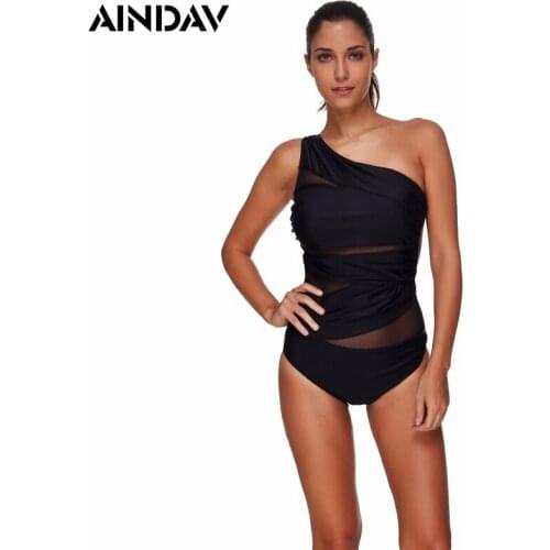 Ratio Sexy Bandage Swimsuit Mesh Swimwear Women Single Strap One Piece Bathing Suit Body Suit Trikini Black Monokini Badpak XXXL