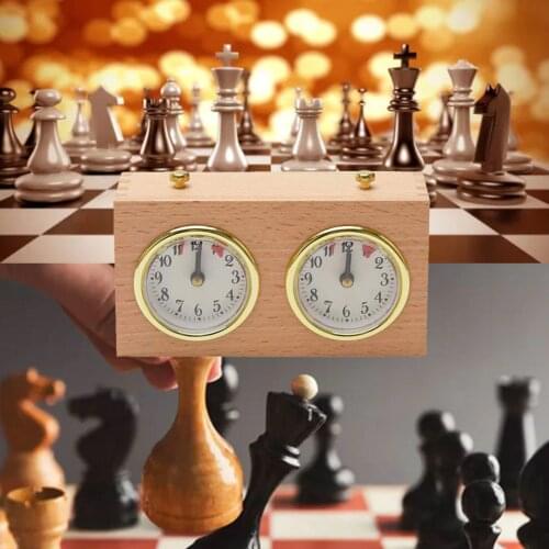 Chess Timer Chess Clock Wooden Analog Game Mechanical Timer Count Up Down for Competition