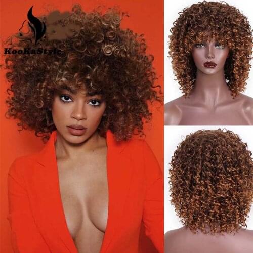 Synthetic Short Wigs Kinky Curly Wigs for Black Women Cosplay Short Curly Wigs Afro Hair Omber Blonde/Pink Wigs Party Hair