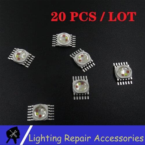 20 pcs/pack JINGXING 6W 12w 18w RGBWA UV 6 in 1 LED Bead Lamp Source Led Chip LED Lamp Bead Led light For Led Stage Lighting