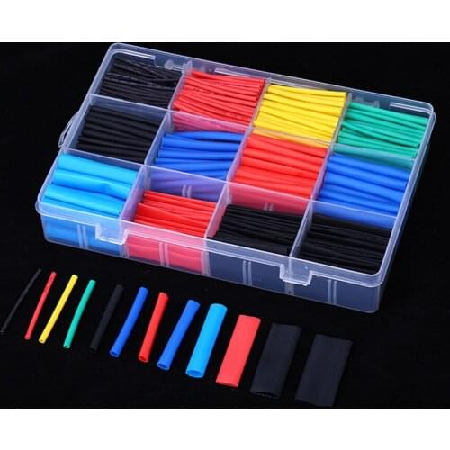 530/800PCS termoretractil Shrinking Tubing Assorted Wire Cable Insulation Sleeving,Thermoresistant tube Heat Shrink wrapping Kit