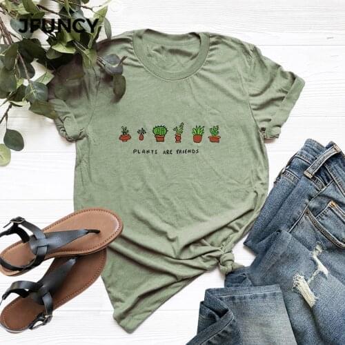 JFUNCY Plants Printing Women T-Shirt New 100% Cotton Woman Shirts Plus Size Summer Casual Tshirt Short Sleeve Mujer Tees Tops