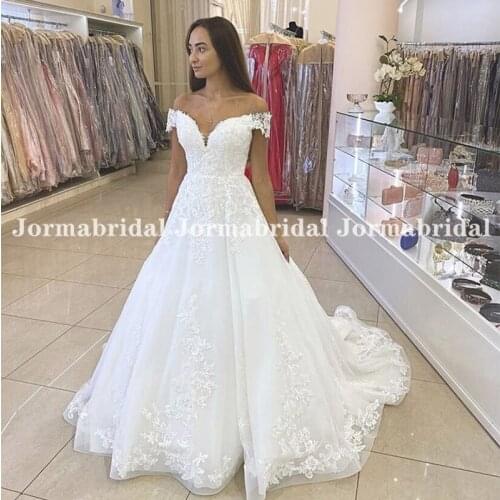 Princess Off The Shoulder Wedding Dresses 2021 A Line White Vintage Appliques Lace Corset Back Turkey Bridal Gowns Vestidos