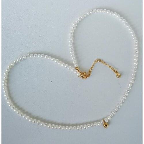 Favorite Pearl Necklace Gold Color Fashion Style Round Charm Choker Necklace 35cm+5cm For Women Gift Fine Jewelry Gift