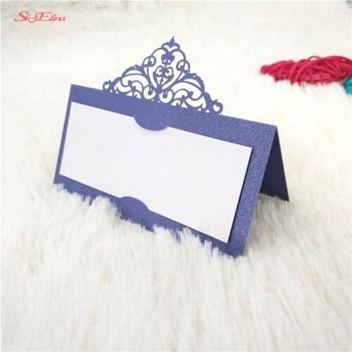 10pcs Table Name Place Cards Wedding Party Favor Decor Laser Cut Design Pearlscent Paper Cards Name Cards Seat card 6ZSH873-10