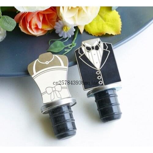 100pairs Bride and Groom Bottle Stoppers Wedding Party Favor Gifts and Giveaways for Guests ''I Do!I Do!" on Pakcage