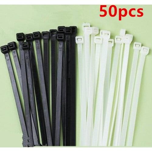 50Pcs 5X200MM 150/250/300/350mm Self-Locking Plastic Nylon Cable Ties 4.8mm width Wire Zip Tie Nylon ribbon