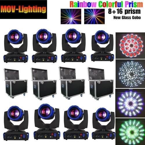 8pcs Newest product moving head 230w led beam sharply zoom moving head light flight case package