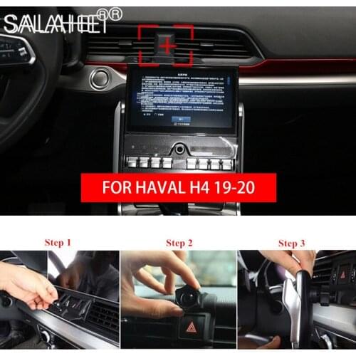 Car Mobile Phone Holder Stand For Haval H4 2019 2020 Air Vent Mount Clips Buckle Smartphone Wireless Charger Bracket Acessories
