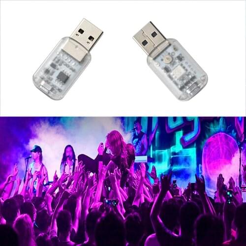 5V Car LED Atmosphere Light Touch Sound Control Adjustable Brightness Decorative Light USB Stage Effect Light Cigarette Lighter