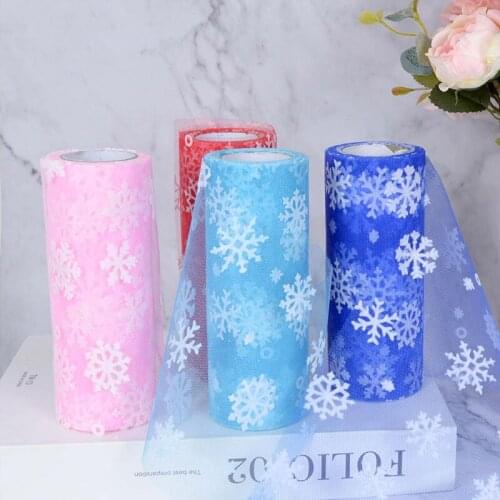 1roll 10yards*15cm Shiny Snowflake Tulle Fabric Wedding Organza Ballet Skirt Lace Fabric Wedding Party Decoration Supplies