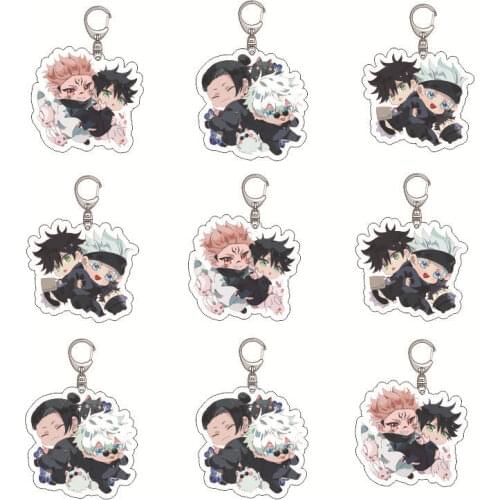 Woman Jujutsu Kaisen Key Chain Men Acrylic Pendant Keyring Unisex Elegant Key Holder Gojo Satoru Anime Keychain Jewelry Llaveros