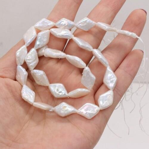 High Quality Beads Natural White Rhombus Baroque Pearl Loose Beads for Jewelry Making Charm DIY Bracelet Necklace Length 36cm