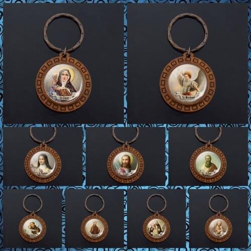 Church Souvenirs Catholic Utensils Jesus Christ Virgin Mary Religious Figures Jewelry Christian Keyfobs Decor