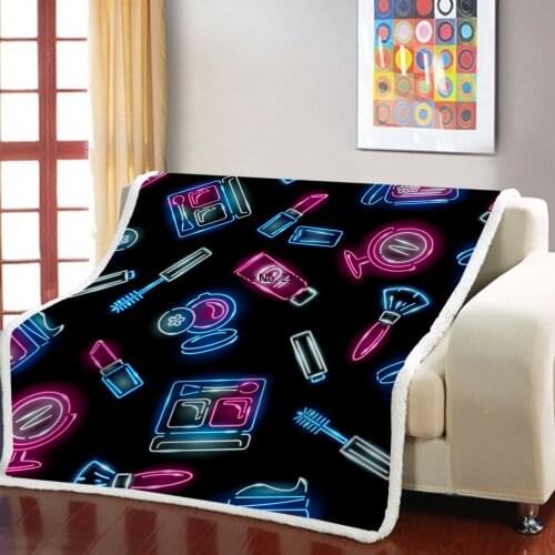 High Heels Hooded Blanket Makeups Fleece Blanket Sofa Soft Wearable Blanket 3D Print Home Decor Nap Office Throw Blanket