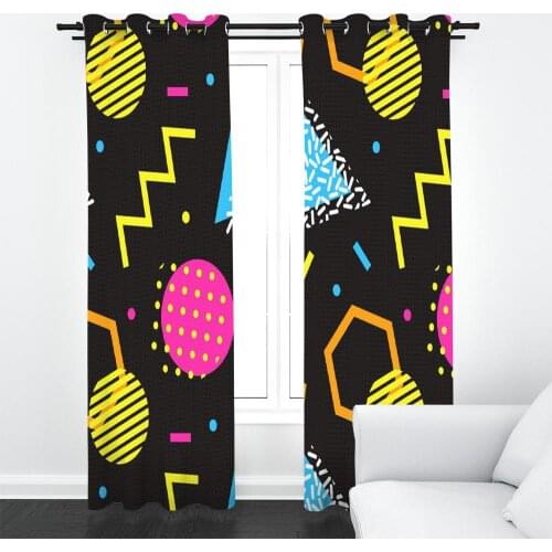 Custom 3D personality creative geometric patterns Curtains For Living room Bedroom Blackout Sunshade Drapes Indoor Sets