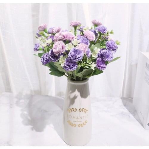Small Bunch Artificial Flowers Carnations Living Room Silk Flower For Home Decoration Wedding Accessories Decoration