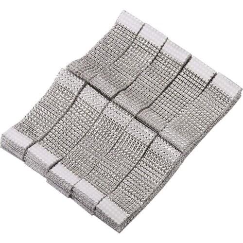 Napkin Rings Rhinestone Napkin Rings Adornment For Wedding Party (100 PCS, Silver)