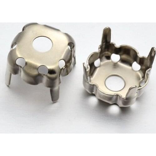 Square Brass Rhinestone Claw Settings Sew-on Empty Claw Set Platinum Color for Jewelry Making Garment DIY Findings