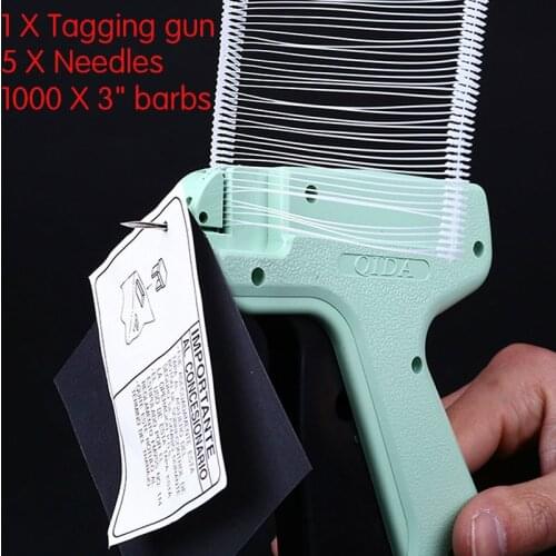 Hot! New Clothes Garment Price Label Tagging Tag Gun 1000 X 3" Barbs + 5 Needles Set Machine