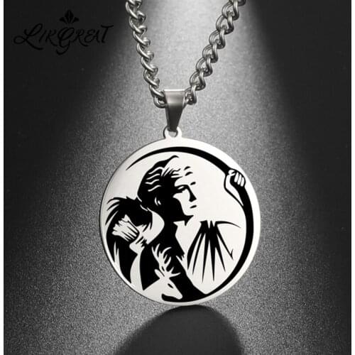 LIKGREAT ARTEMIS AMULET HUNTER PENDANT NECKLACE for Men Greek Mythology Stainless Steel Chain Necklace Women Charm Jewelry Gifts