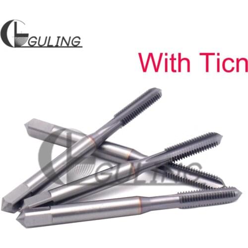 Metric With Ticn Tungsten Steel Straight Groove Tap M2 M2.5 M3 M4 M5 M6 M8 M10 M12 Machine Screw Thread Taps For HRC 55° - 62