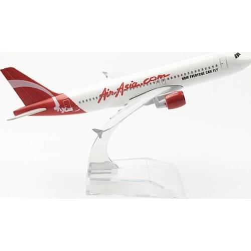 1/400 Scale Alloy Aircraft Airbus A320 Air Aisa 16cm Alloy Plane Model Toys Children Kids Gift for Collection