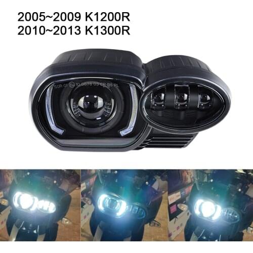 Motorcycle Led Headlight Assembly Hi/low Beam DRL Headlamp with E Certificate for BMW K1200R 2005~2009 K1300R 2010~2013