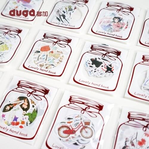 Cute Cartoon Retro Fashion Girl Student Mini Paper Sticker Decoration DIY Ablum Diary Scrapbooking Label Stickers