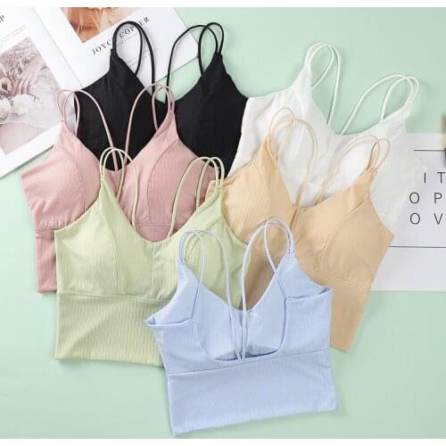 Underwear Women Seamless Summer Crop Top 2021 Ice Silk Tube Tops Sexy Bralette with Chest Padded Fitness Sport Bra Top Running