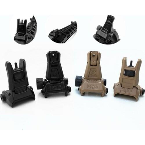 Low Profile Flip up Metal Tactical Sight Folding Iron Sights Front and Rear Set