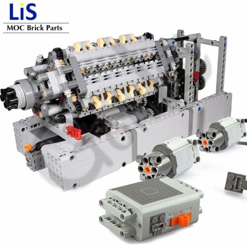 NEW V42 Engine Cylinder engine Buliding Blocks assembled Bulk Parts with Power Function Motors Compatible with High-tech Car