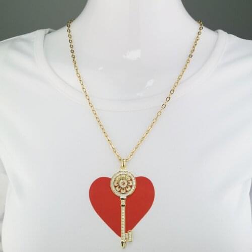 Necklace Jewelry Stainless Steel New Goddess Luxury Golden Color Luxe Fashion For Women Key Hot Sell