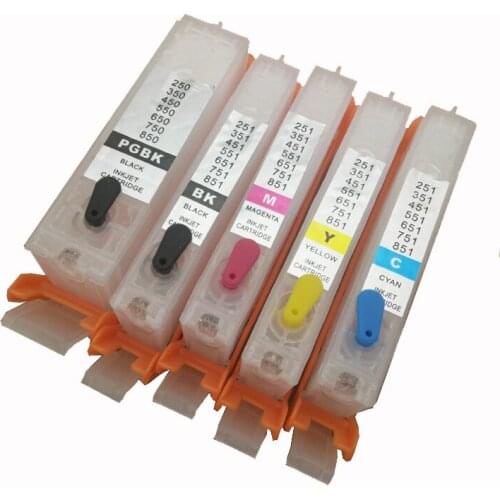 Vilaxh PGI-570 CLI-571 Refillable Ink Cartridge for Canon PGI570 PIXMA TS5055 MG5750 MG5751 MG5752 MG5753 MG6850 MG6851 MG6852