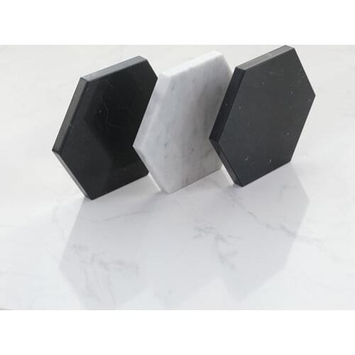 Nordic Style Natural Marble Coasters Home Hexagonal Placemats Dish Mat Insulation Mats Coffee Cup Mat Gift