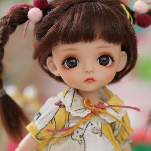 Full Set 1/8 BJD Doll Yellow S.belle Tan Braided Hair 16cm Mini Baby Cute Girl SD Adjustable Joint Doll Adult Toys Present Kid