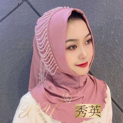 Isamic Shawls Beading Tassels Muslim Women Scarf Hijabs