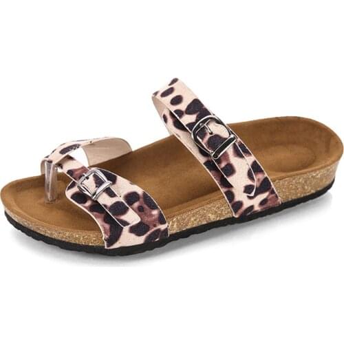 2020 Summer New Leopard Print Flip-Flop Slippers Womens Non-Slip Wear-Resistant big Size 35-44