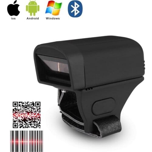 Factory Low Price Bluetooth Ring Fingerprint Reader Support IOS Android Windows 1D Barcode 2D QR Code Scanner