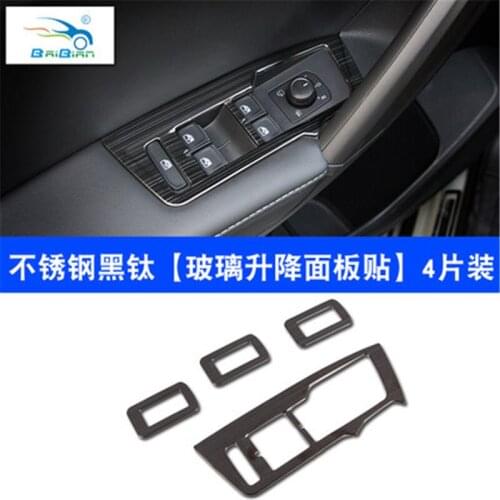 Car Styling for Tiguan L 2017-2019 Stainless steel Car gear box air outlet Water cup frame navigation panel trim