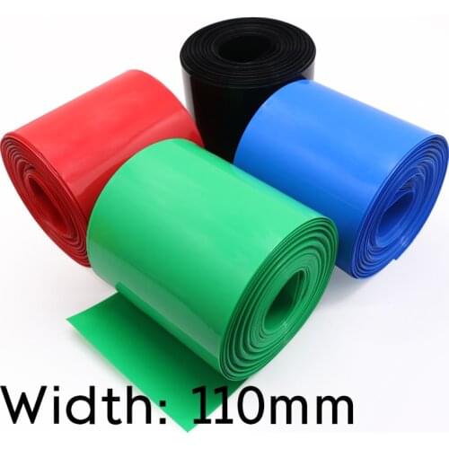 Width 110mm PVC Heat Shrink Tube Dia 70mm Lithium Battery Insulated Film Wrap Protection Case Pack Wire Cable Sleeve Colorful