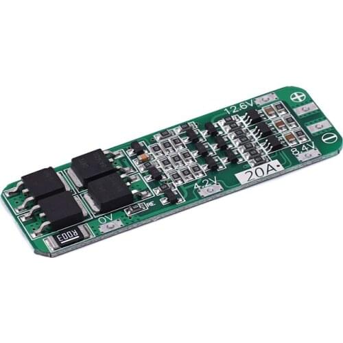 1pcs/lot 3S 20A Li-ion Lithium Battery 18650 Charger PCB BMS Protection Board For Drill Motor 12.6V Lipo Cell Module 64x20x3.4mm